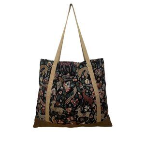 Karen Wells Designs Women’s Multicolor Tapestry With Animal Pattern Tote Bag